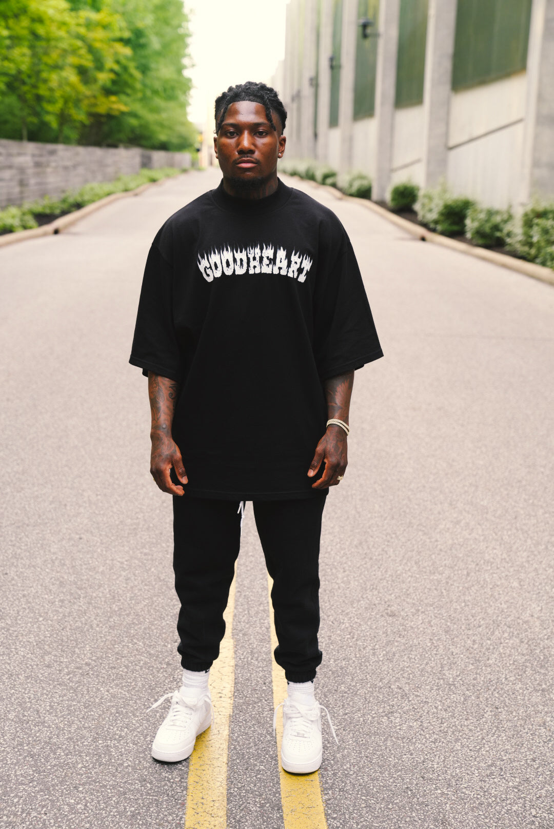 FLAME MOCK NECK TEE